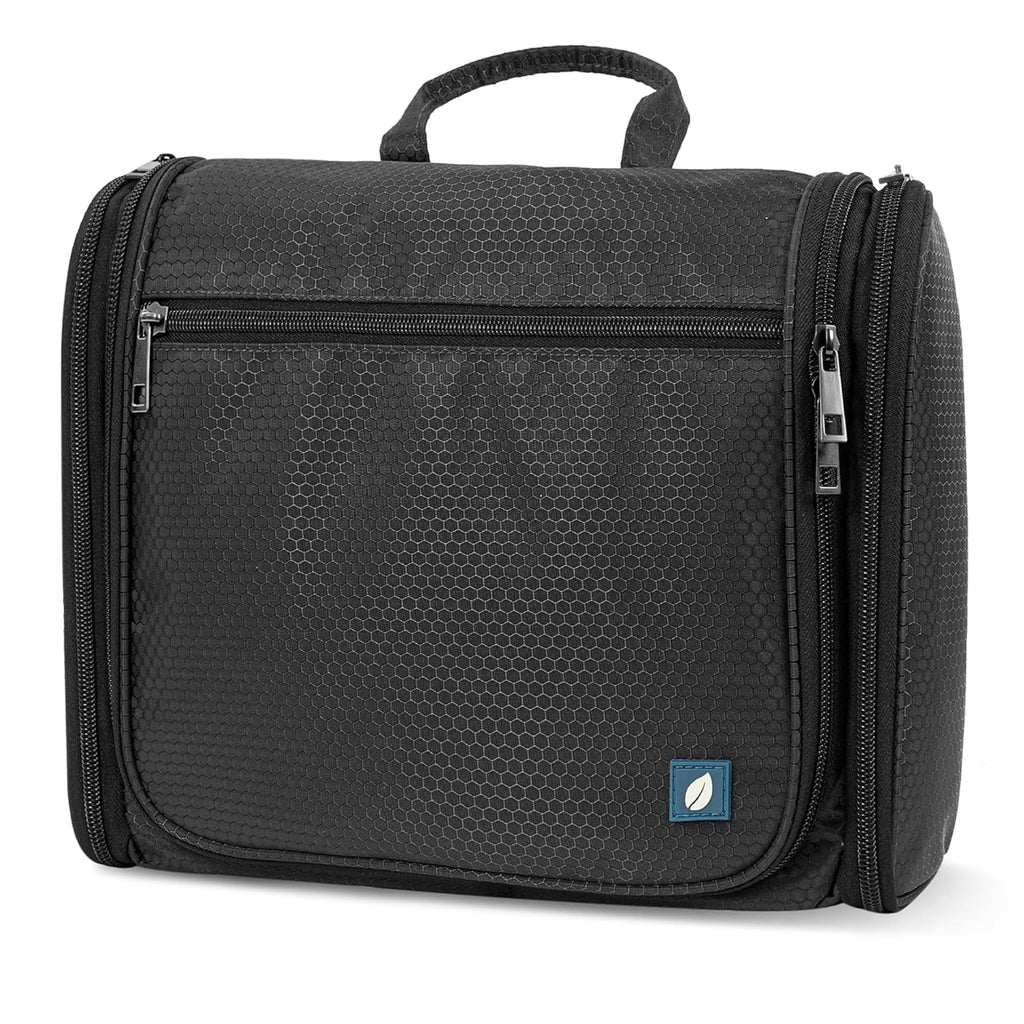 PAVILIA Large Hanging Toiletry Bag Travel Bag Women Men, Cosmetic Organizer, Water Resistant Makeup Bag Accessories Toiletries, Travel Essentials Kit, Black
