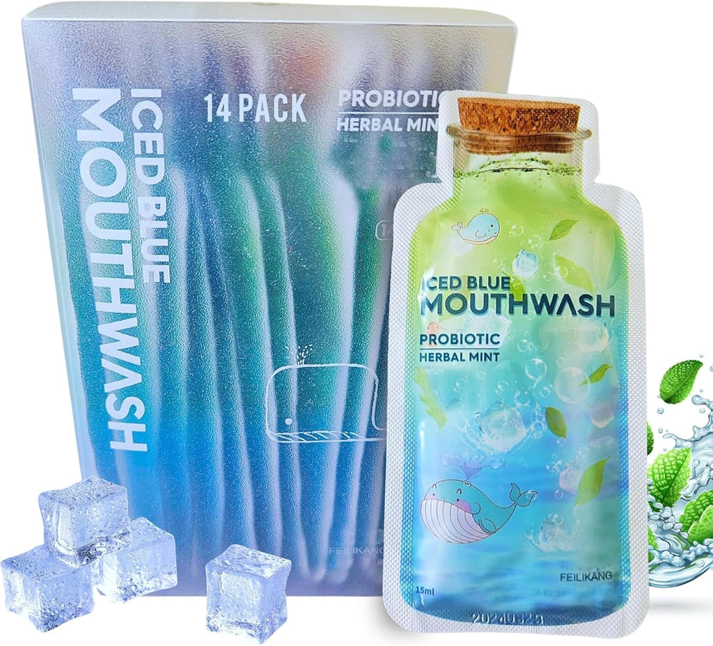 Skywin Travel Size Mouthwash - Mini Mint Flavored Packets for Adults, Prevents Cavities, Individual Packets (14 Pcs in 1 Pack)