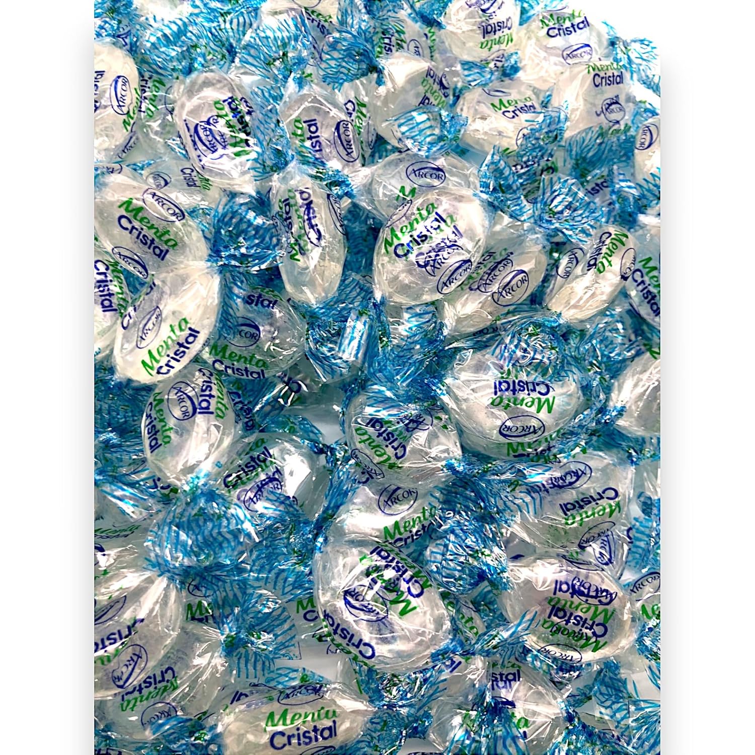 Crystal Mint Candies-1.5 lbs-Individually Wrapped Gourmet Blue Tint Hard Candy Mints for a Cool Refreshing Taste-Perfect After Dinner Mint(24 oz)