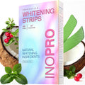 InoPro Teeth Whitening Strips 21 Treatments Kit - Teeth Whitener, Peroxide Free, Green White Strips for Teeth Whitening with Arbutin, Coconut Oil, Deep Stains Removal (42 Strips)
