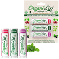 OrganiLip Organic Lip Balm, Variety3 Pack (Spearmint, Cherry, Acai), Ultra Hydrating Lip Moisturizer for Dry Lips, USDA Certified Organic,