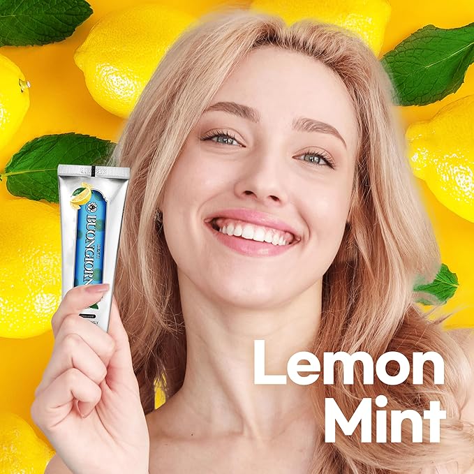 Plaque Care Toothpaste (Lemon Mint) – Natural Fluoride Korean Toothpaste for Plaque Removal, Tartar Control, Strengthens Enamel, Paraben & SLS Free (3.52fl oz / 100g)