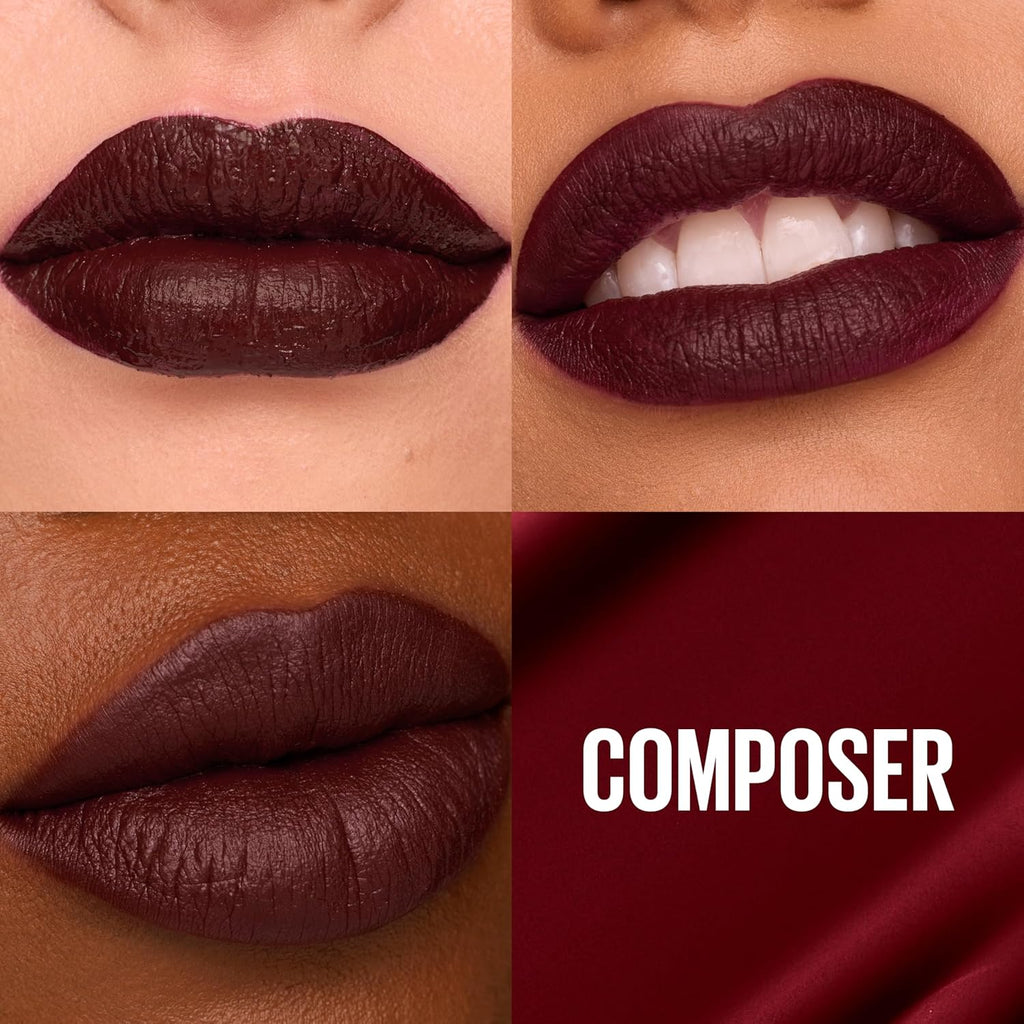 Maybelline Super Stay Matte Ink Liquid Lipstick Makeup, Long Lasting High Impact Color, Up to 16H Wear, Composer, Cherry Brown, 1 Count, Packaging May Vary