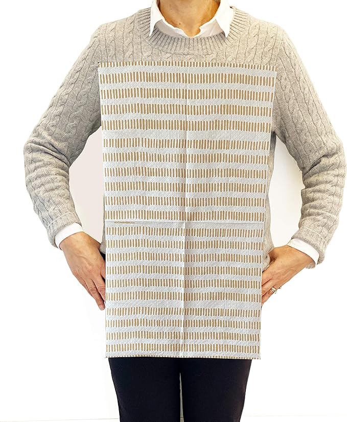 Disposable Bibs for Adults, Kids & Elderly Senior | Adhesive Tab Napkins for Eating, Personal Use, Home Care, Business | Spill Absorbent, Stain/Liquid Repellent | Cinnamon Stick, 20 Count