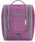Narwey Small Hanging Toiletry Bag Women Travel Makeup Bag Organizer Toiletries Bag for Travel Size Essentials Accessories Cosmetics (Medium, Dark Purple)