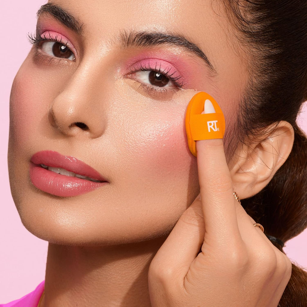 Real Techniques Mini Miracle Concealer Puff 6 Pack, Small Makeup Puff For Liquid & Cream Foundation & Concealer, Targeted Concealing Under Eyes & Blemishes, Travel Friendly, Vegan, & Cruelty Free