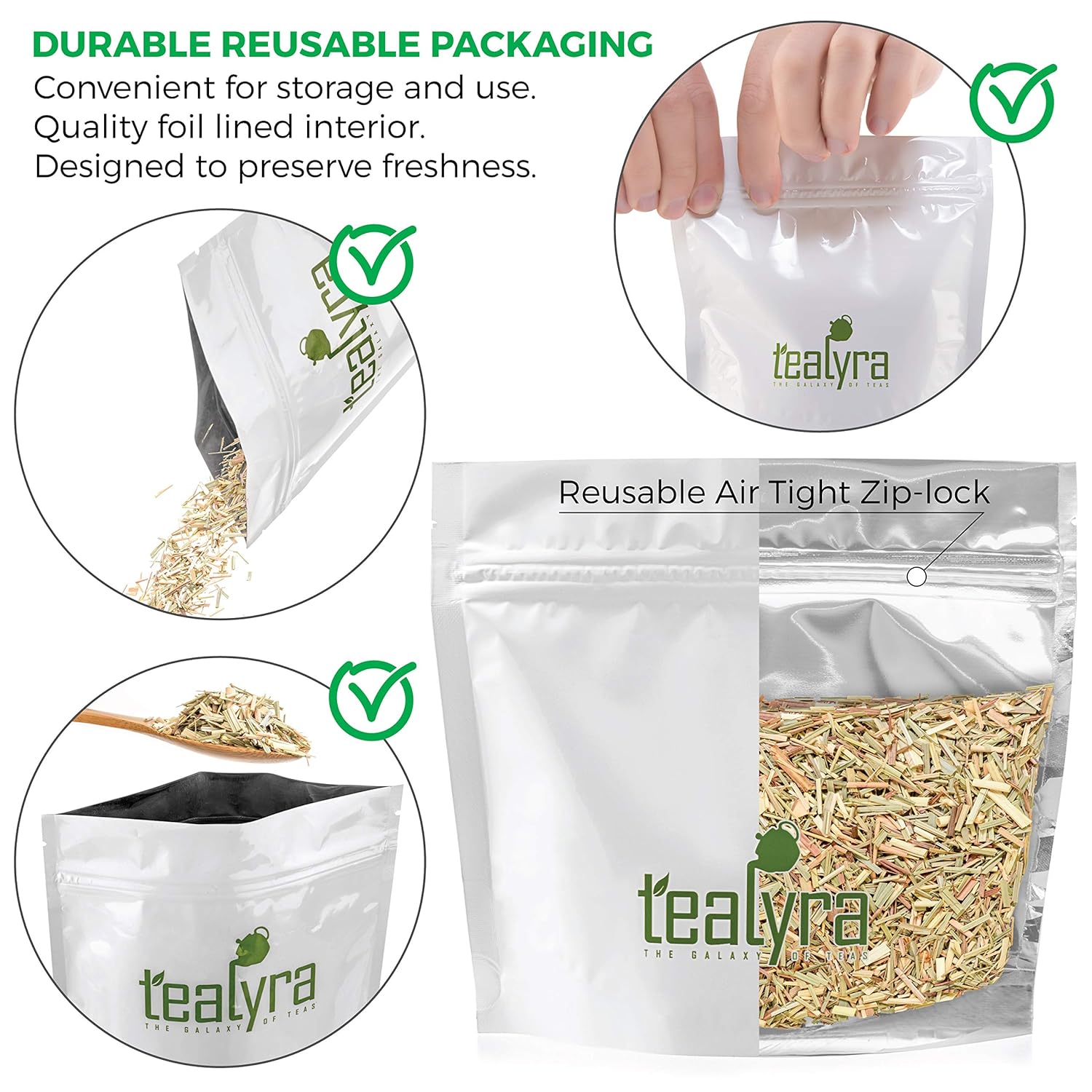 Tealyra - Pure Lemongrass - Loose Leaf Herbal Tea - Wellness Healthy Herb Tea - Caffeine-Free - Wild Grown - 224g (8-ounce)