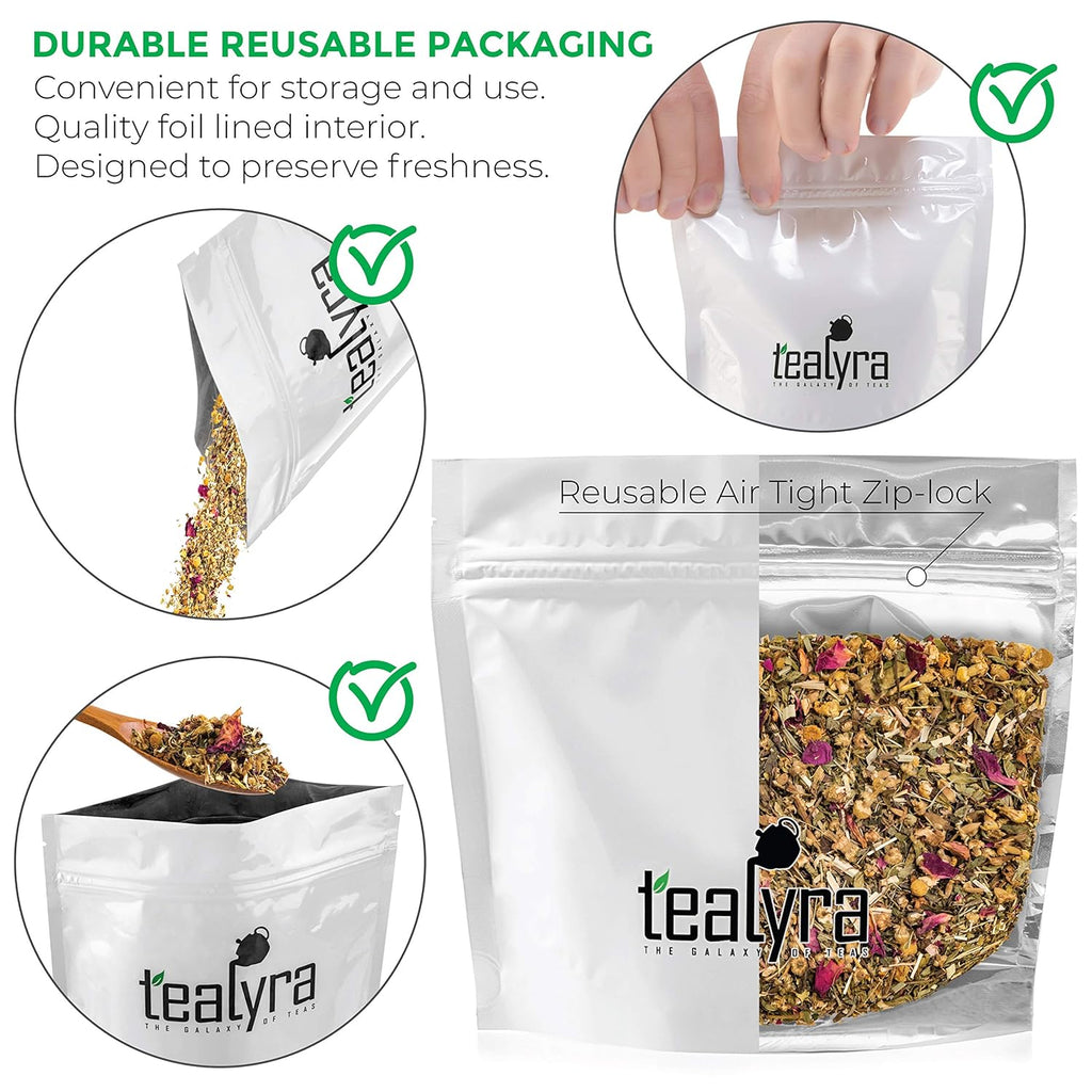 Tealyra - Bedtime - Chamomile - Spearmint - Hemp Leaves - Unique Relaxing Herbal Loose Leaf Tea - Sleep and Calm Tea - All Natural - 112g (4-ounce)
