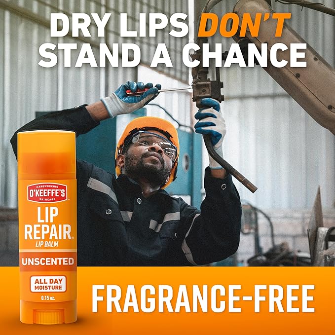 O'Keeffe's Lip Repair Unscented Lip Balm for Dry, Cracked Lips - Stick (6 Pack) - Moisturizer for Very Dry Lips