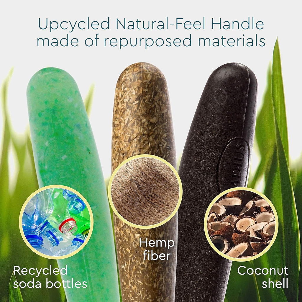 RADIUS Source Toothbrush with Replaceable Brush Head ADA Accepted Improve Gum Health & Reduce Issues - Super Soft - Soda Pop Eco-Grind - Pack of 1