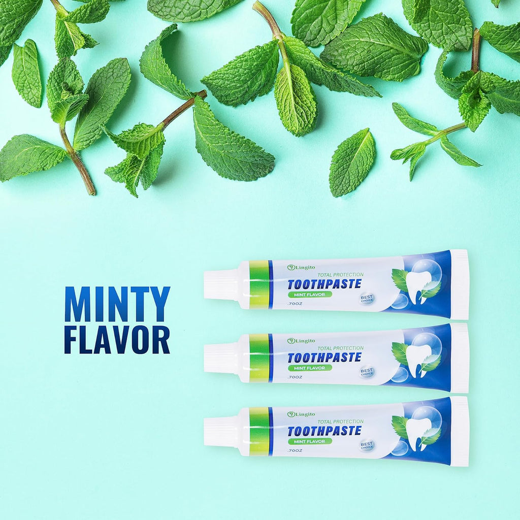 Portable Toothbrush Kit with Toothpaste, Built-in Cover, Folding Collapsible Travel Toothbrush (3 Pack - Medium)