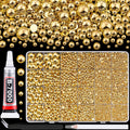 13500Pcs Flatback Pearls for Bedazzling (Gold) with B7000 Jewelry Glue, Assorted Size 2/3/4/5/6/8/10mm Half Pearl, Bedazzling Gems for Crafting Clothing Tumbler Shoes Embellishment Nail Art