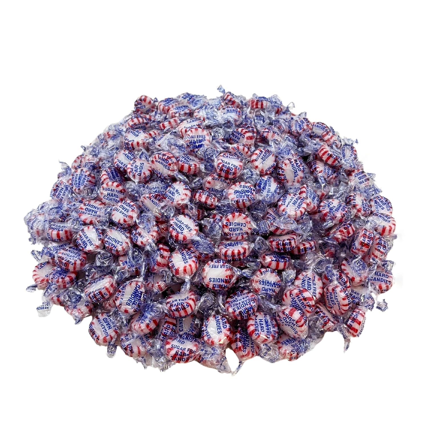 Sugar Free Peppermint Starlight Mints Hard Candy - 1 lb Bulk Bag Individually Wrapped Keto And Diabetic Friendly Gourmet Peppermint Flavored Candies (16oz)