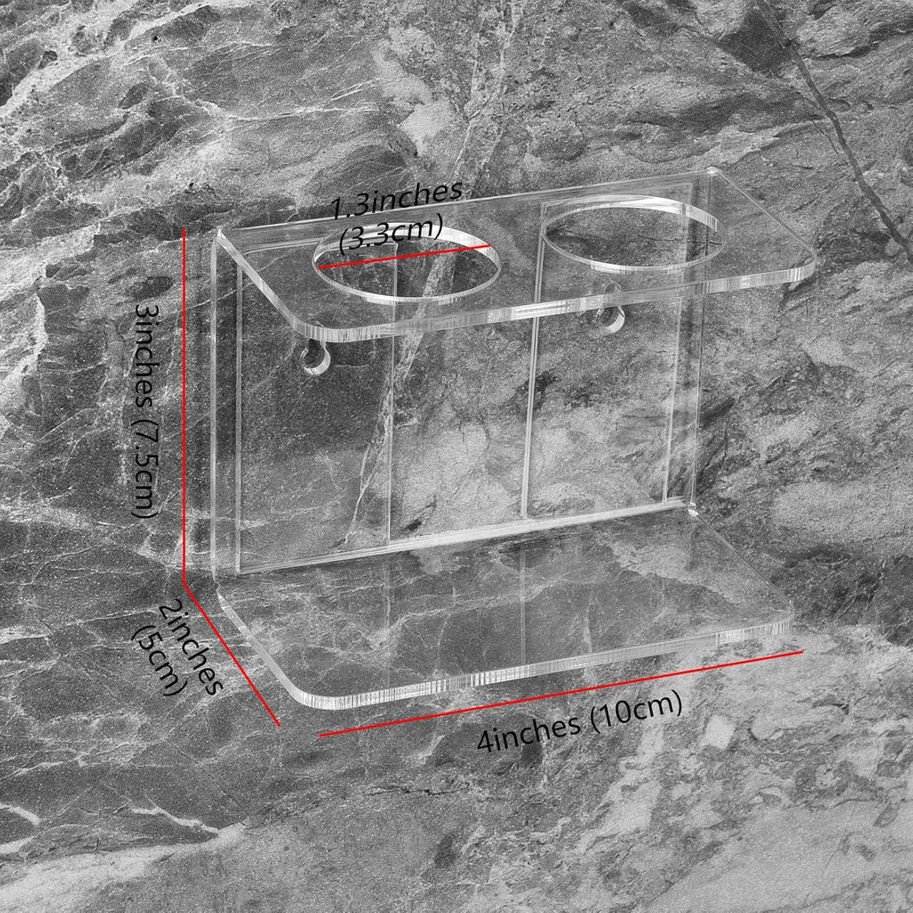 2 Pack Self Adhesive Toothbrush Holders Wall Mounted, 2 Slots Electric Toothbrush Organizer for Shower, Toothbrush Hanger for Bathroom, Medicine Cabinet, Dorm