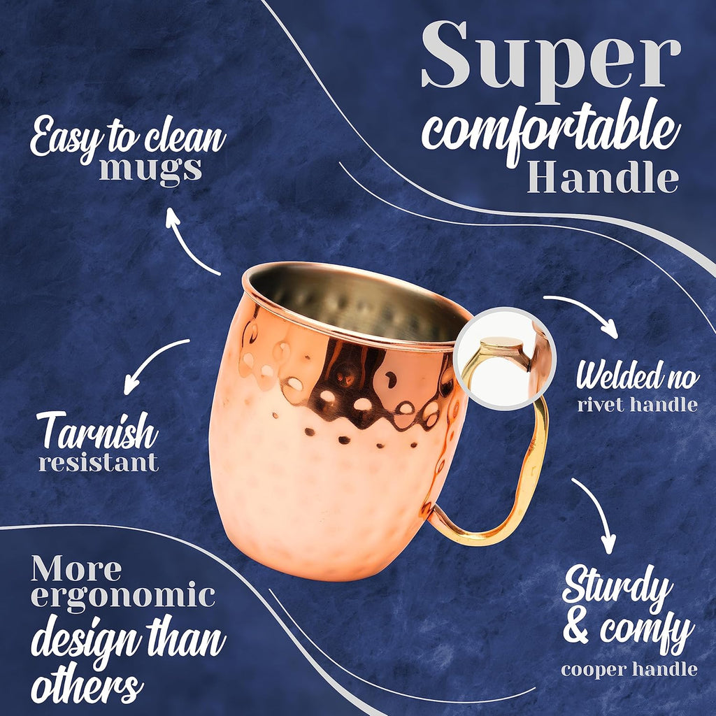 Moscow Mule Mugs Set of 48 (19OZ) | Food Safe |Stainless Steel Mug w/New Thumb Rest | Tarnish-Resistant Steel Interior