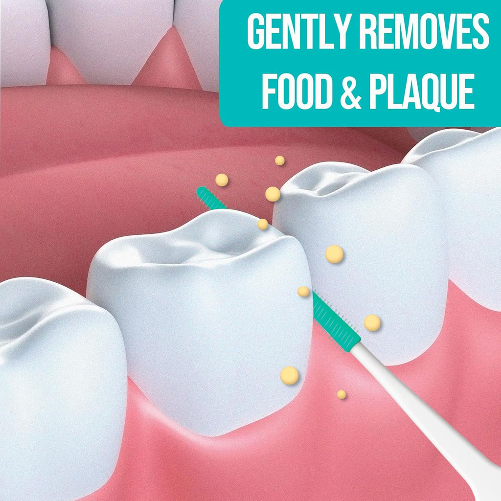 Dr. Emma Dental Picks Narrow Space Mint Soft Rubberized Tooth Picks Tight Floss Pick Easy to Use Brush Picks for Teeth Cleaning and Gum Health 100Ct/Pack, 2 Pack(200Ct)