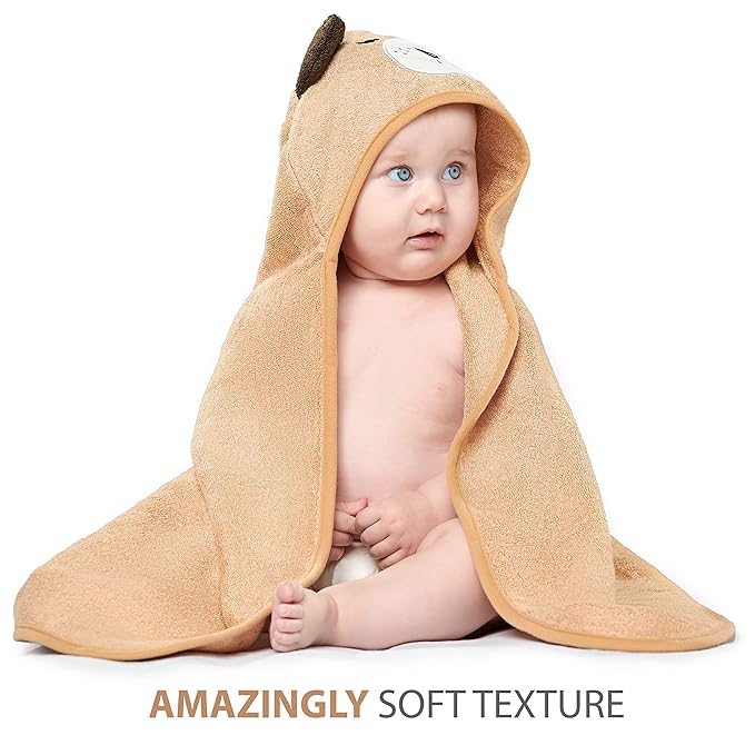 MINIBOO Hooded Baby Towels for Newborn & Toddler - Super Soft Baby Bath Towels with Hood, Highly Absorbent Viscose Made from Bamboo Hooded Towel for Boys, Girls, Newborn Essentials.