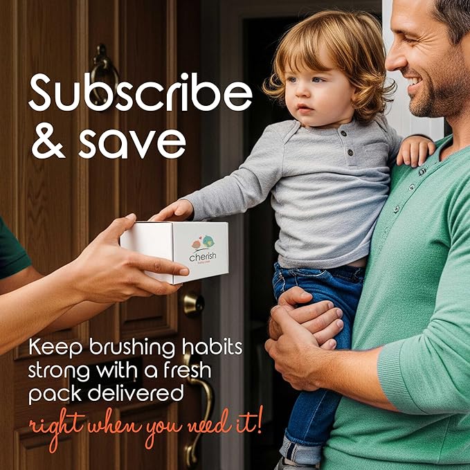 Cherish Baby Care Baby Toothbrush & Toddler Toothbrush Set (0-2 Years) - BPA-Free & Safety-Tested, 2023 Award Winner, Food-Grade Silicone (Orange)