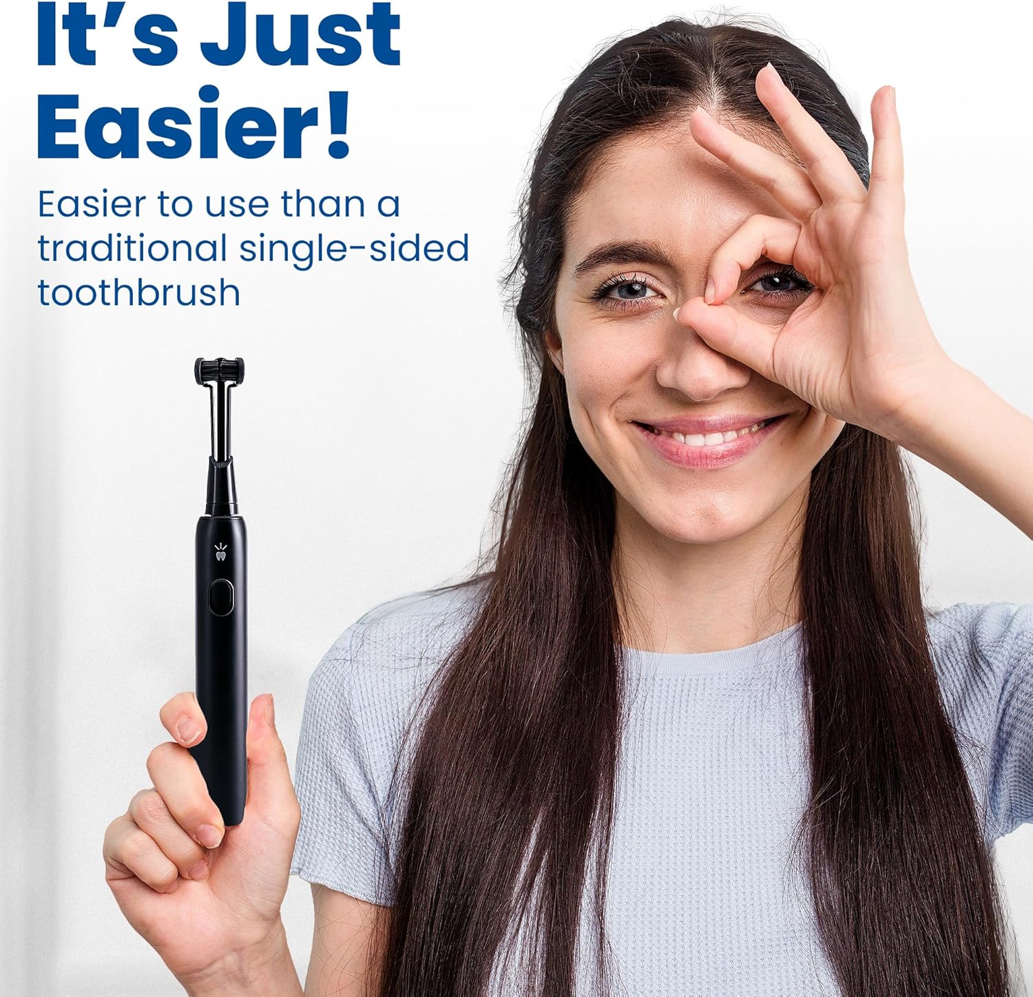 Triple Bristle Max Sonic | 3 Sided Toothbrush w/ 4 Modes | Dentist Created & Approved | Soft Charcoal Infused Nylon Bristles | Rechargeable & Waterproof