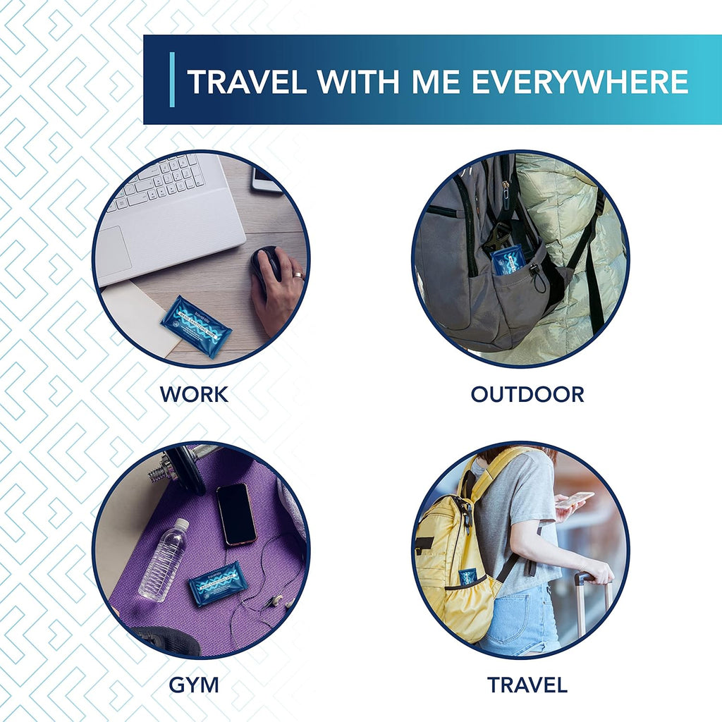 Travel Lite Alcohol-Free Hand Wipes with Aloe Vera and Vitamin E, Fresh Scent 200ct Individually Wrapped Travel Essentials Wipes for Adults and Kids