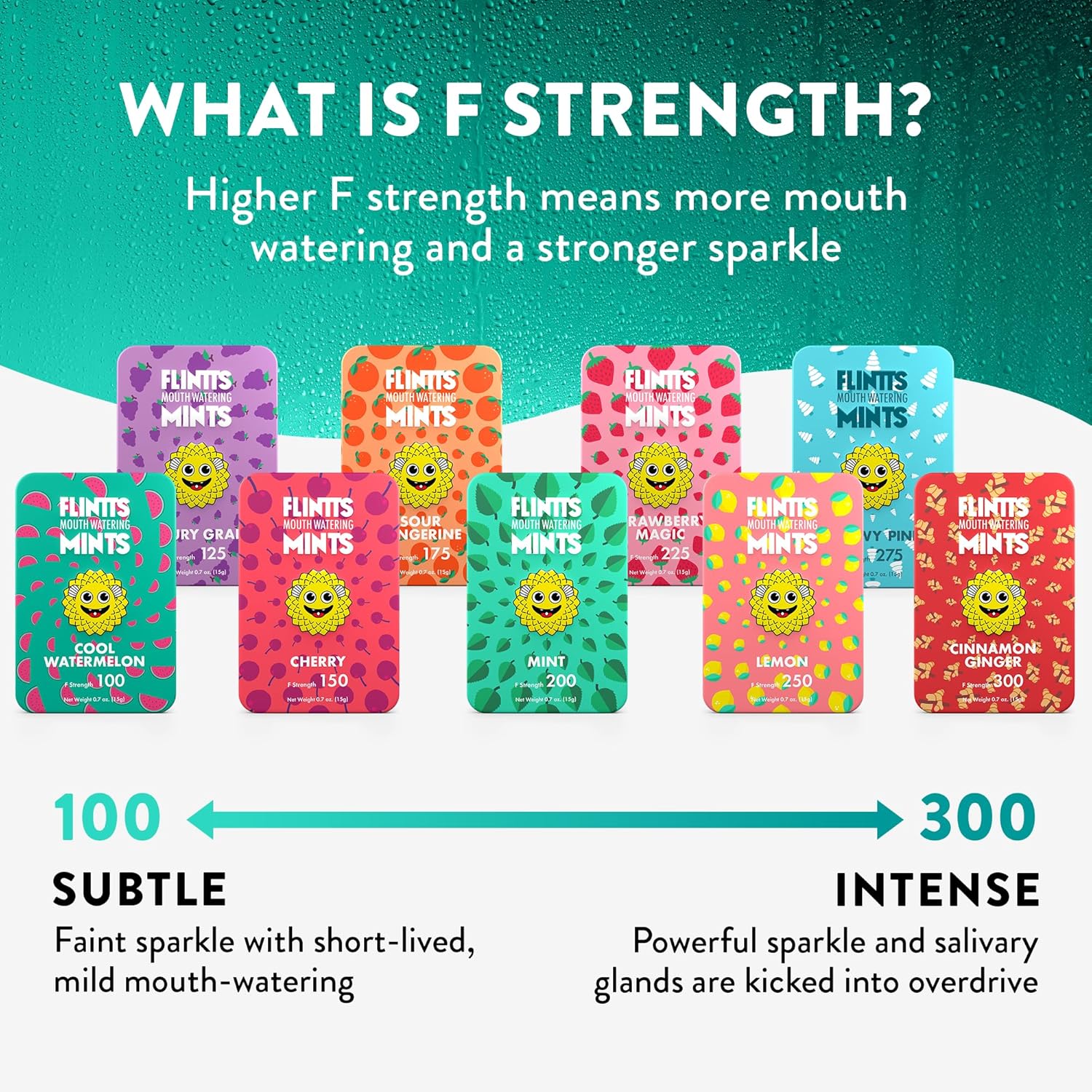 Flintts Mints Full House – Sugar Free Mouthwatering Mints for Dry Mouth Relief & Freshness – Vegan Oral Health Support with Sparkle Effect – Pocket Travel Saliva Substitute, Lozenges Alternative, Variety Pack