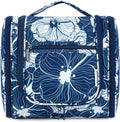 Narwey Hanging Toiletry Bag for Women Travel Makeup Bag Organizer Toiletries Bag for Cosmetics Essentials Accessories (Large, Blue Lotus)