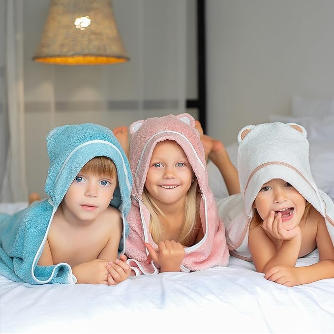 Premium Toddler Towels with Hood - Extra Soft Rayon from Bamboo Toddler Bath Towel (Pink)