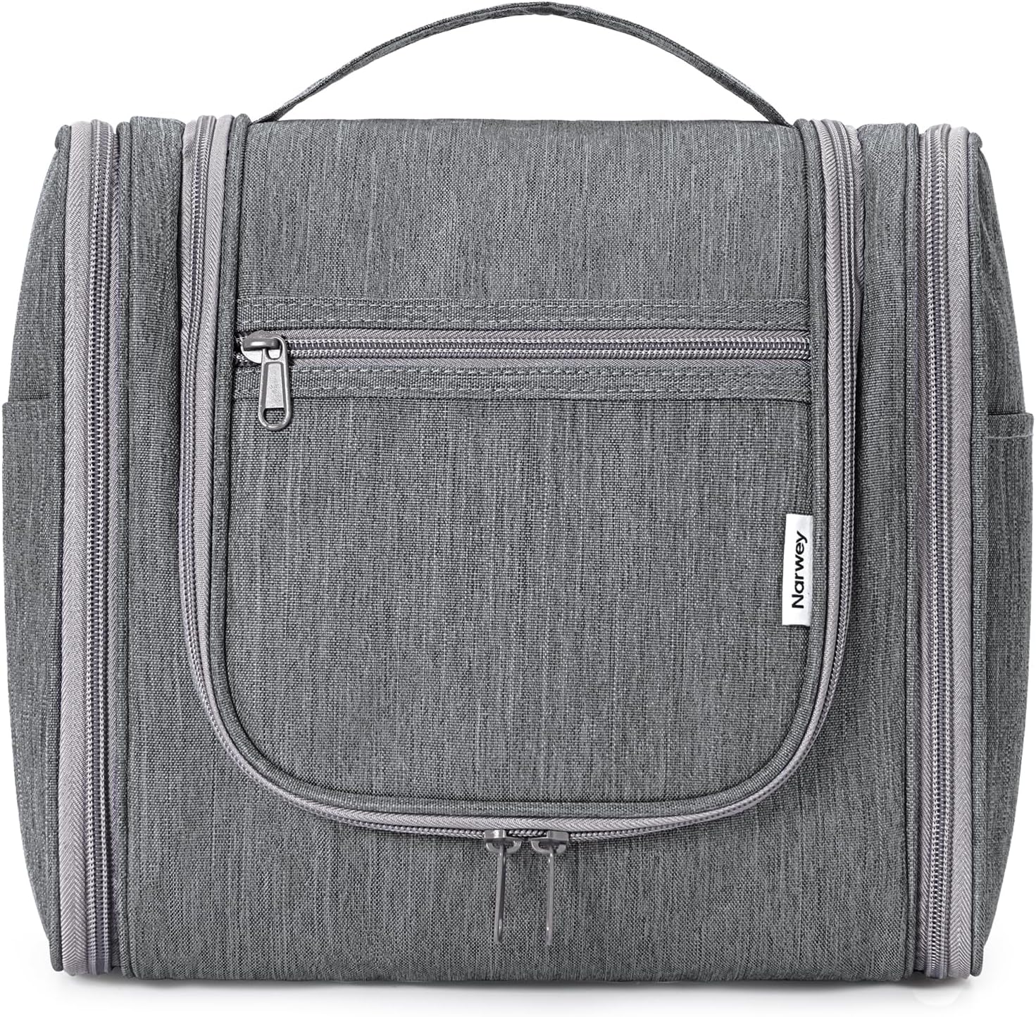 Narwey Hanging Toiletry Bag for Women Travel Makeup Bag Organizer Toiletries Bag Men for Cosmetics Essentials Accessories (Large, Grey)
