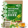 FreshDrinkUS, Premium 135 Tea Bags Men Super Detox Tea – Herbal Blend with Senna, Dandelion Root, Ginger, Peppermint & More – 100% Natural, Sugar-Free. Caffeine-Free. Gluten-Free. Vegan