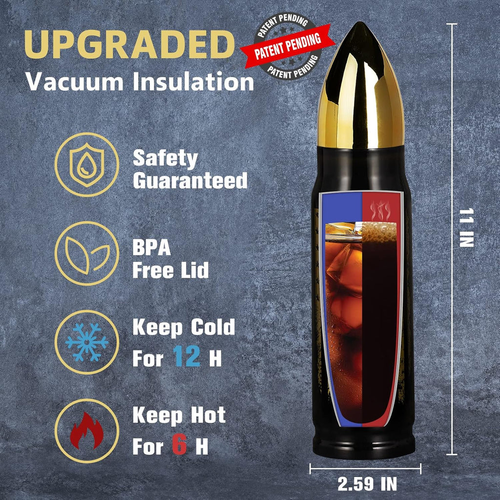 17oz Cool Tumbler Stainless Steel Gifts for Men Him Husband Dad - Unique Shaped Man Coffee Mug - Fishing Hunting Camping Christmas Birthday Gifts for Men - Stocking Stuffers White Elephant Gifts 2025