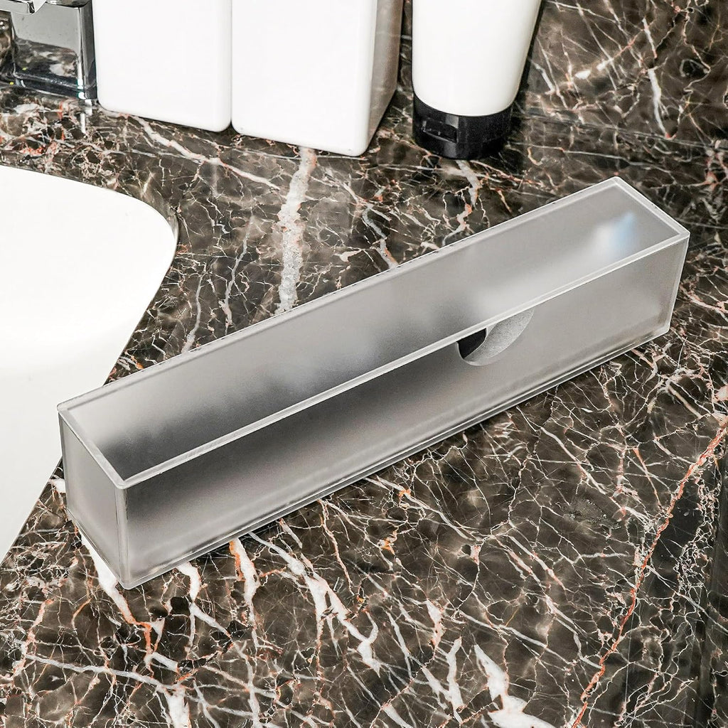 Acrylic Electric Toothbrush Holder with Diatomite Drying Stone, Bathroom Drawer Organizer with Drainage Hole for Tooth Brush, Compatible with Philips, Oral-B (Frosted Cover)