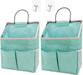 2pcs Wall Hanging Storage Bag,Wall Hanging Organizer Bags with Pockets, Wall Organizer Storage for Dormitory Bathroom Bedroom Kitchen(Green)