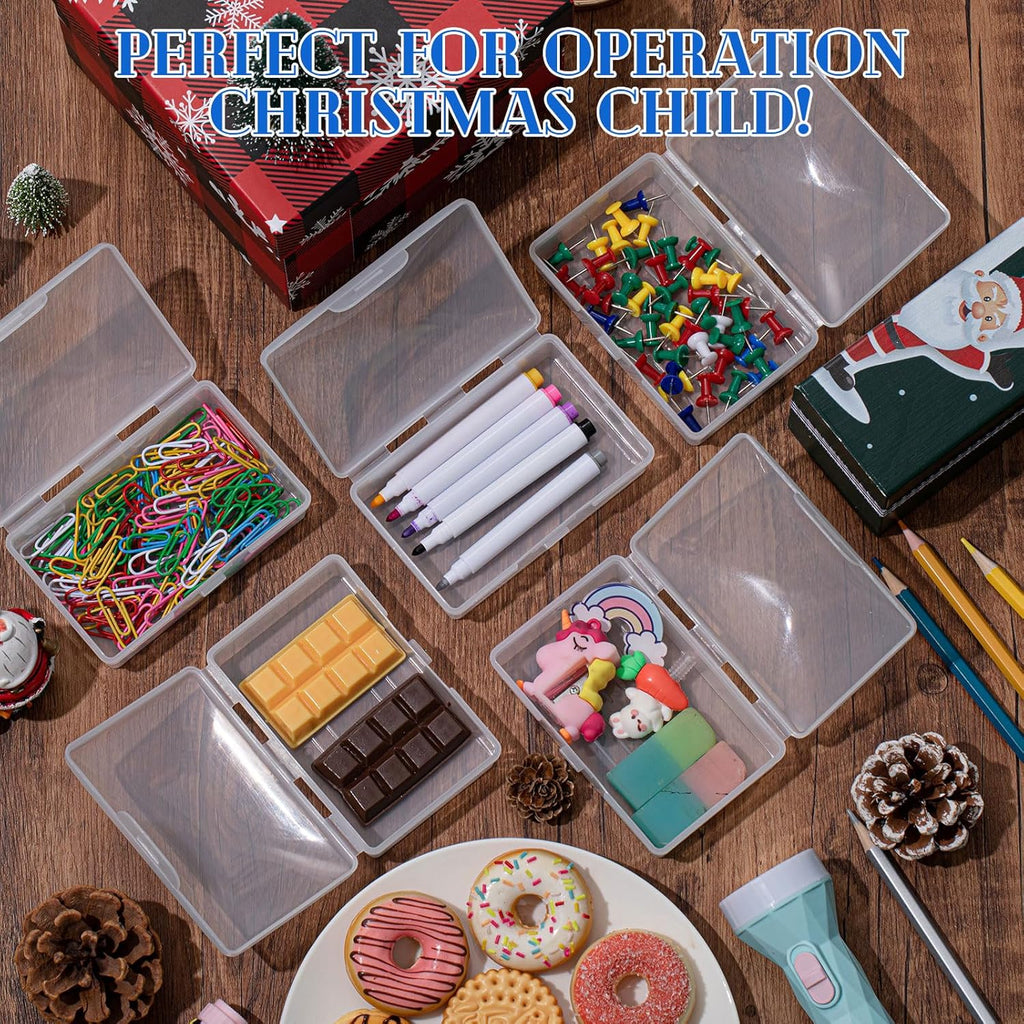 100 Pcs Travel Soap Container Portable Plastic Soap Boxes Bulk with Lid Homeless Donations Bulk Gym Shower Tour Groups Hotel Outdoor Camping (White)