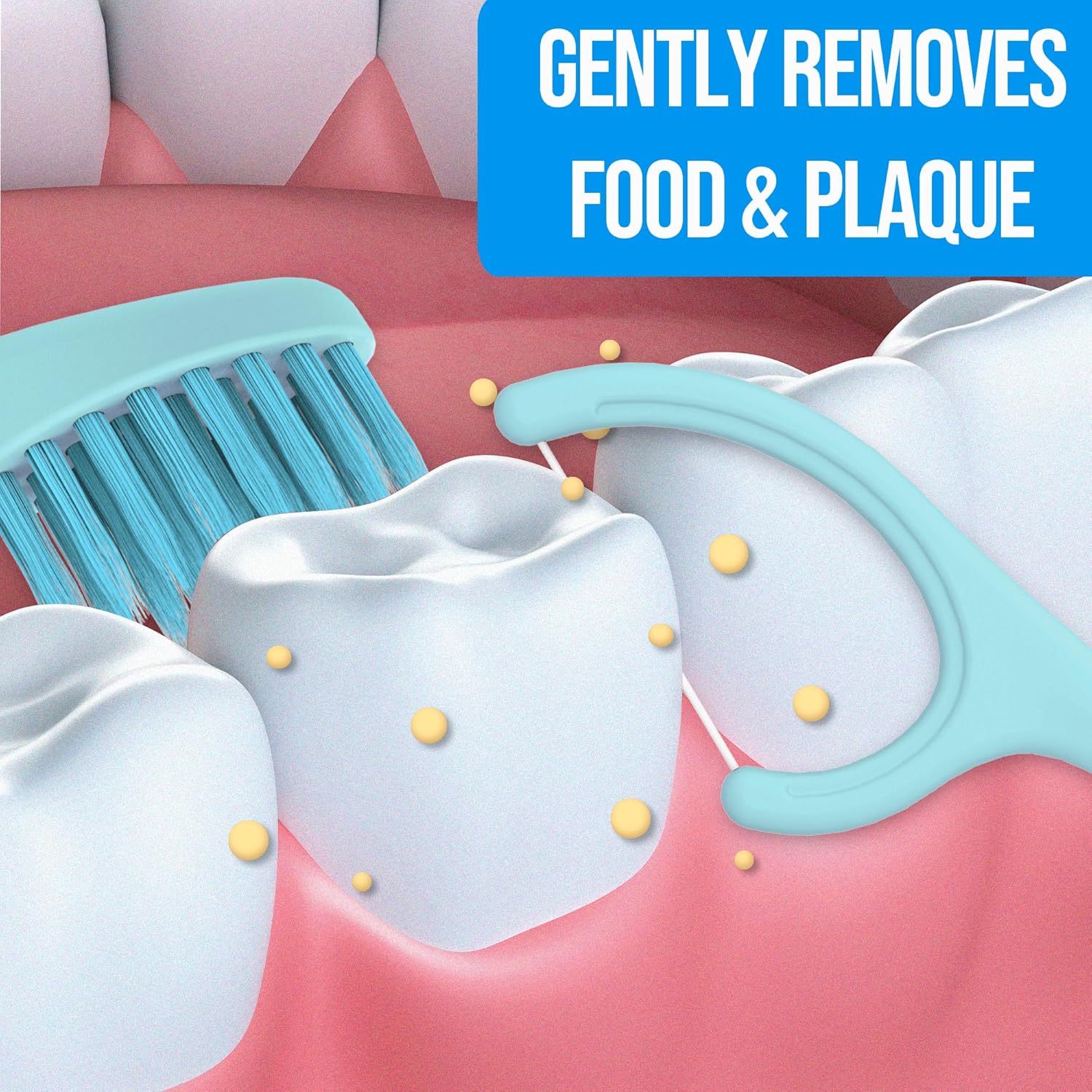 Dr. Emma Mini Brush Disposable Toothbrushes with Floss, Travel Mint Toothbrush for On-The-Go Use, 24 Packs Individually Wrapped Small Portable Toothbrush, Blue