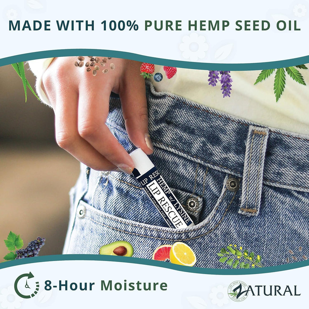 Hemp Lip Balm with L-Lysine-Heal, Moisturize, Protect (5)
