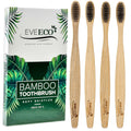 4 Count I Bamboo Toothbrush I Soft Bristles Best for Sensitive Gums I Charcoal I Vegan I Natural Wood I BPA Fee I Recyclable I Compostable I Biodegradable | Environmentally Friendly