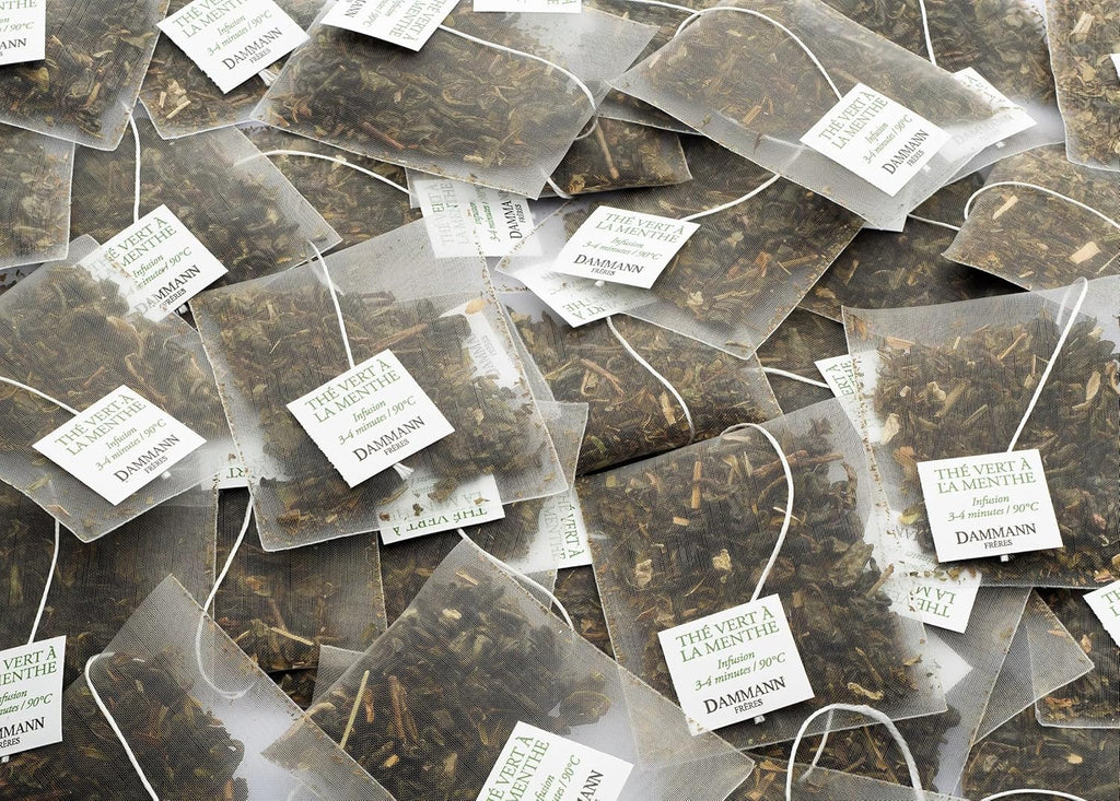 Dammann Freres Satchets, Mint Flavor Tea Bags, Premium Gourmet French Green Tea, 25 Count (Single Pack)