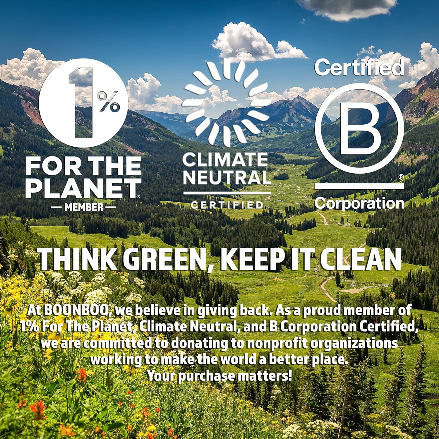 BOONBOO Dental Floss, Bamboo Charcoal Woven Threads, Refillable Glass Bottle, 3 Pieces, Mint