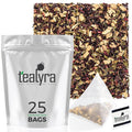 Tealyra - Flat Belly Detox - 25 Bags - Fennel - Peppermint - Hibiscus - Wellness Herbal Loose Leaf Tea - Cleanse Tea - Caffeine Free - Pyramids Style Sachets…