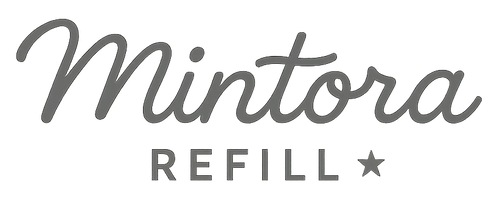 Mintora logo representing sustainable beauty refill brand with clean and minimalist design.
